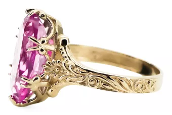 Кольцо Винтаж изделия Amethyst 8-кактовое желтое золото vrc084x-am Art Deco Русский стиль СССР, советский
